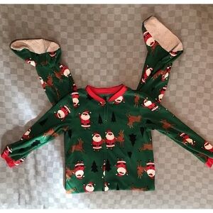 Carter’s Christmas Santa One Piece Footed PJ - Kids Size 7